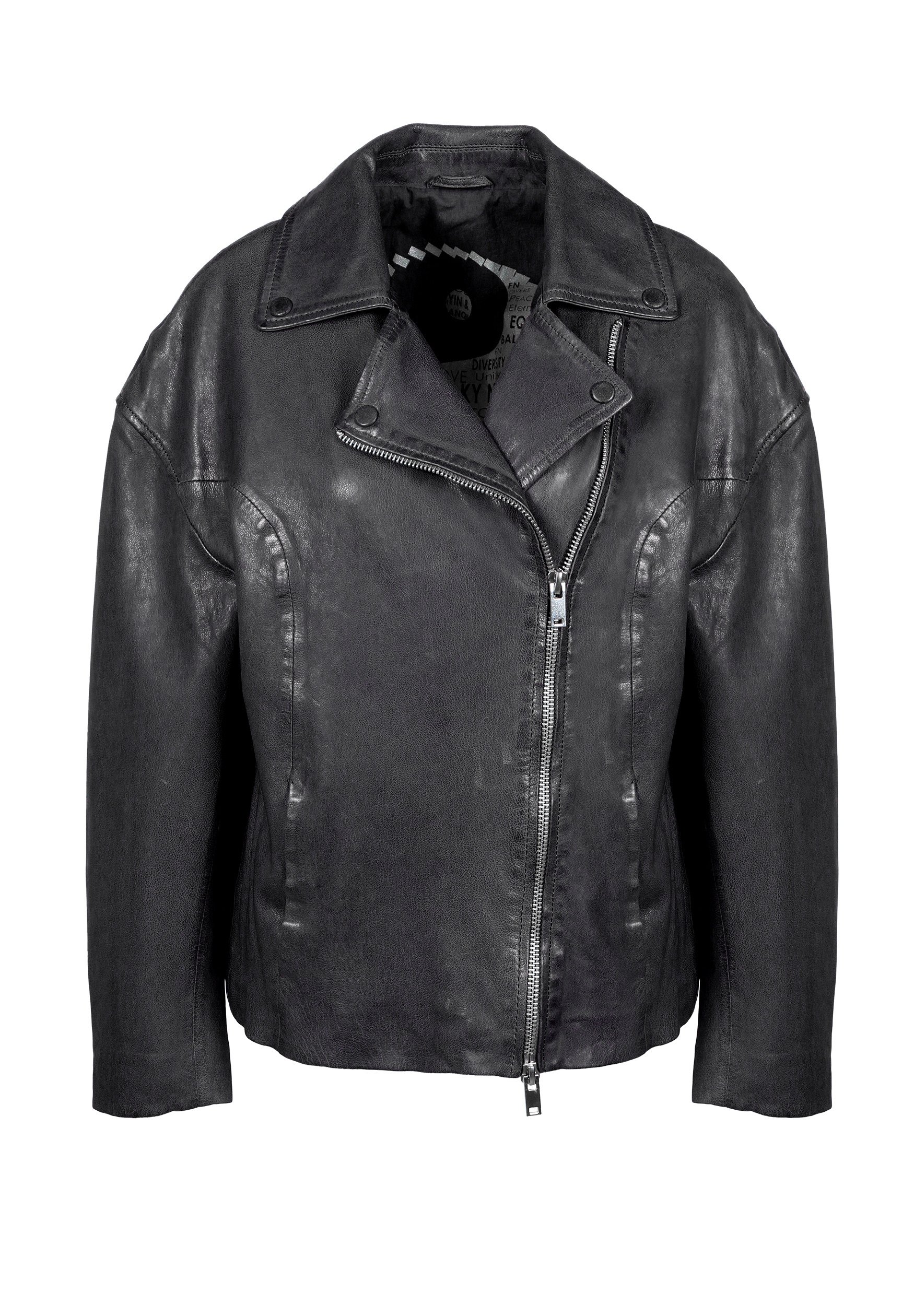 Freaky Nation NEW ANUK - Kurtka skórzana/szary melanż - Zalando.pl