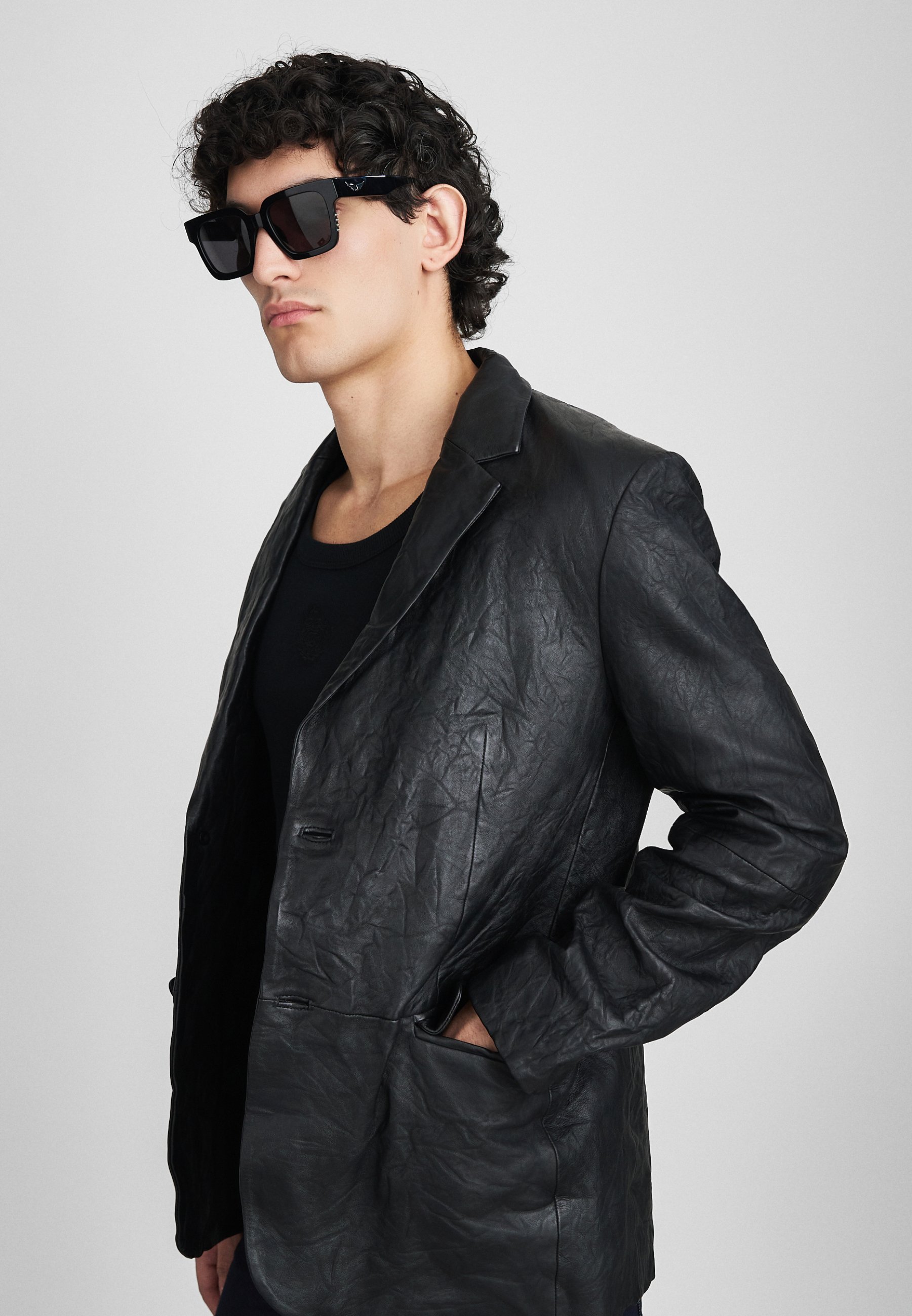 Zadig & Voltaire VALFRIED CRINKLE - Leather jacket - black