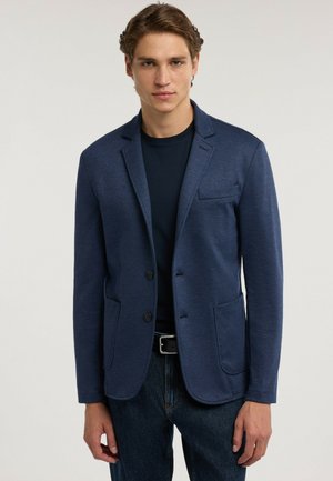 Trussardi, BLAZER DESTRUTTURATO IN JERSEY MICROFANTASIA (ITALIAN SIZE) - Blazer jacket - blu