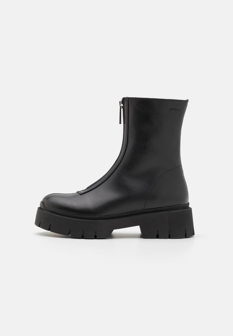 HUGO KRIS ZIP BOOTIE - Platåstøvletter - black