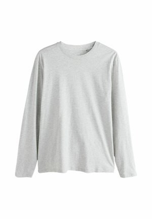 Long-sleeve gray t-shirt made of soft cotton. Features a crew neckline and a relaxed fit with smooth texture and no patterns or accents.
