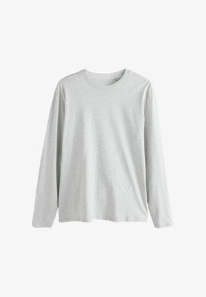 Long-sleeve gray t-shirt made of soft cotton. Features a crew neckline and a relaxed fit with smooth texture and no patterns or accents.