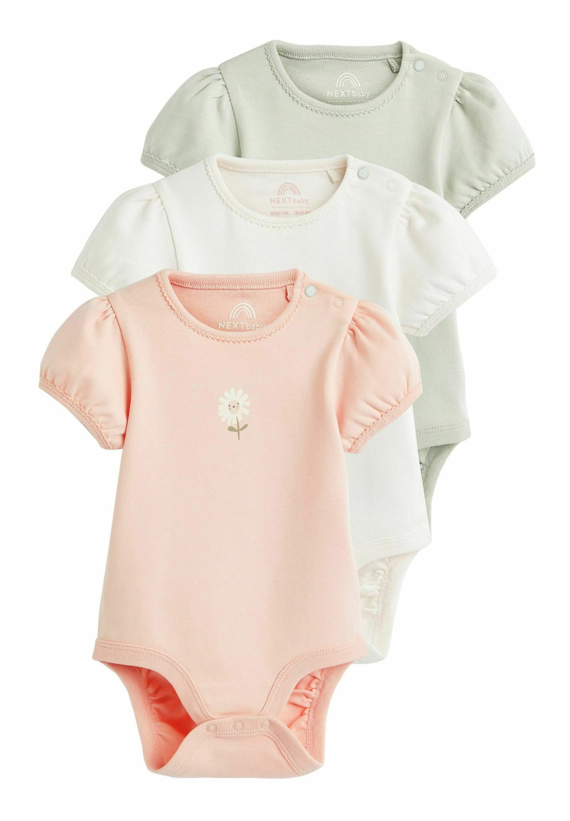 Pyjama Bébé Fille "Little Sister" - Dors-bien En Coton Vert Sage, Manches Longues, Semelle Antidérapante (3 Mois)