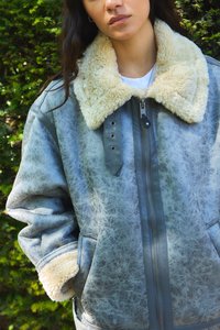 BDG Urban Outfitters STEVIE AVIATOR - Műbőr dzseki - grey