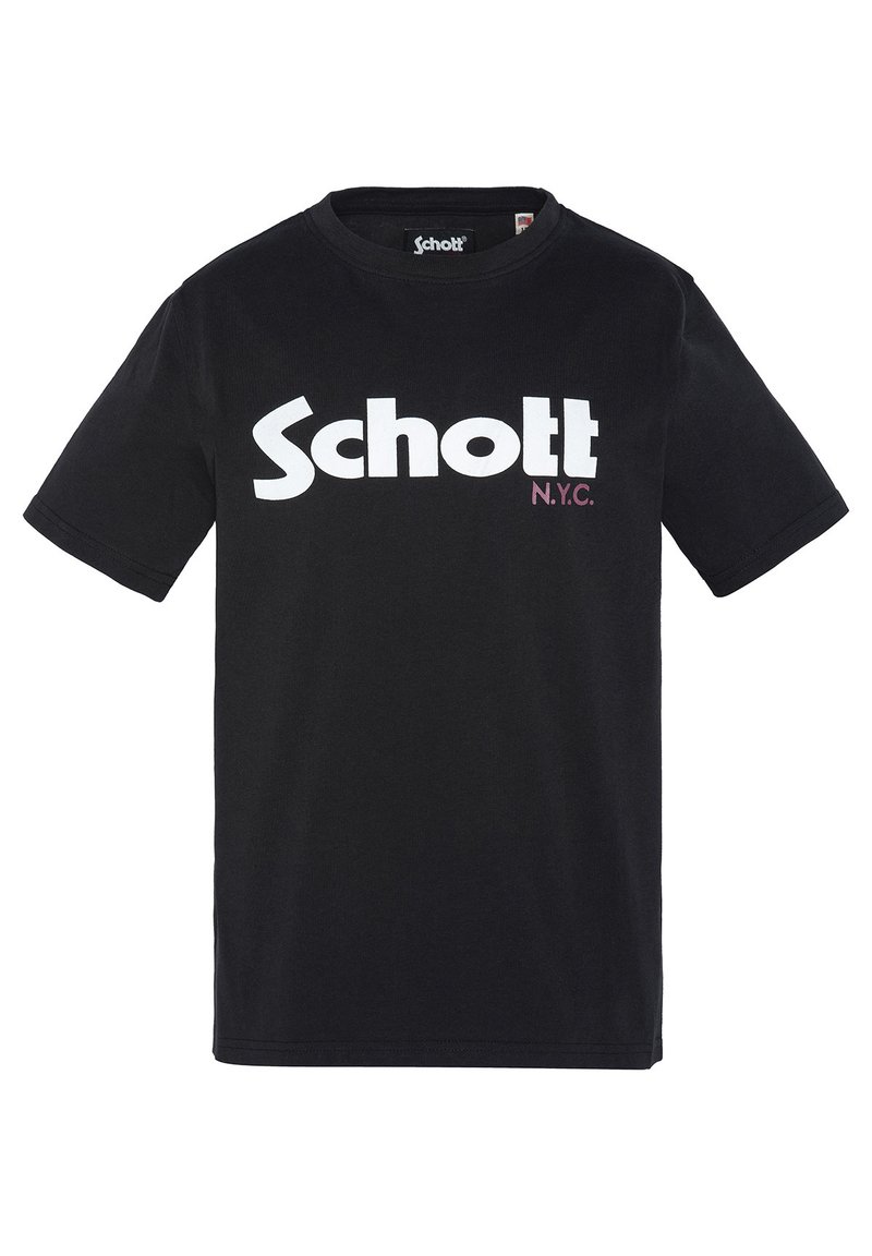 Schott T-shirt print zwart