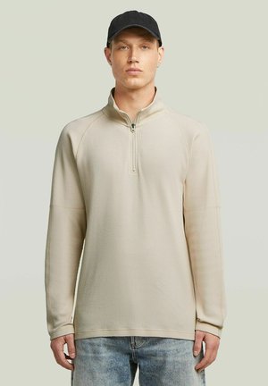 G-STAR, TWEETER HALF ZIP T-SHIRT - Strickpullover - dk talc
