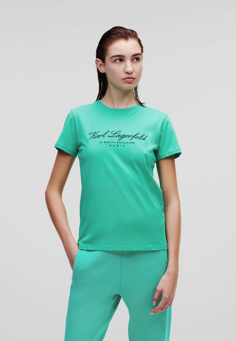 KARL LAGERFELD T Shirt Print Sea Green gr n Zalando de karl-lagerfeld-t-shirt-print-sea-green-gr-n-zalando-de