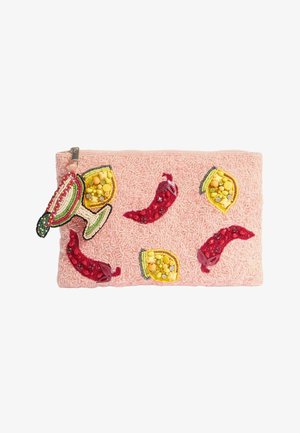 Love & Roses, HAND BEADED POUCH CLUTCH BAG - Clutch - pink spicy marg