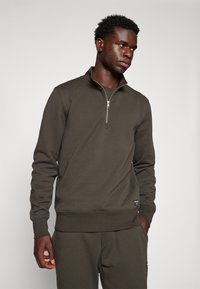 Björn Borg CENTRE HALF ZIP - Melegítőfelső - peat