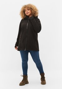 Zizzi - WITH DETACHABLE HOOD - Leichte Jacke - black Thumbnail-Bild 1