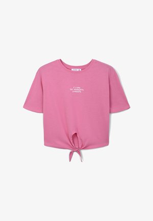 Terranova, CROP AMPIA CON SCRITTA E NODO - T-shirt con stampa - rosa bubble