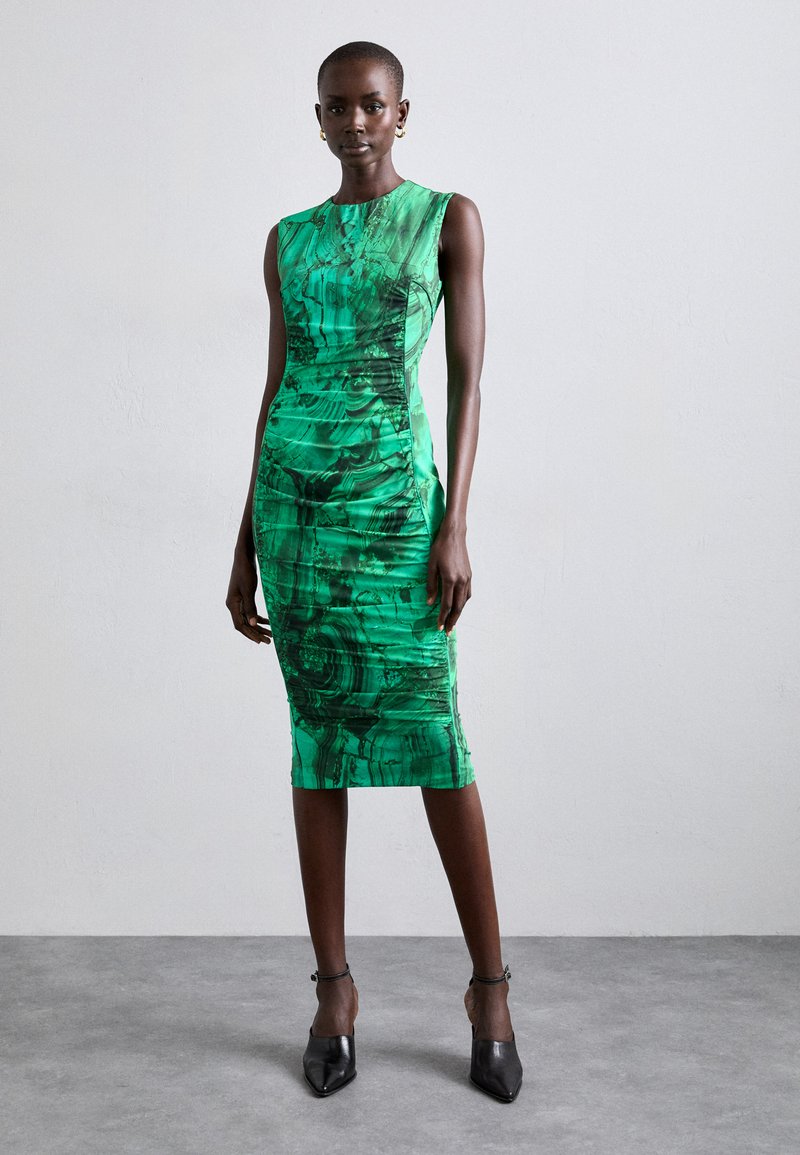 green emerald velvet dress Roberto Cavalli Green Tie Dye Print Gown  Treasures of NYC