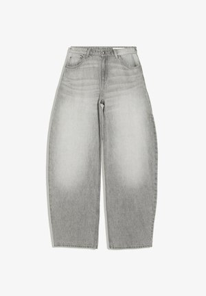 Bershka, HIGH-WAIST - BARREL JEANS - Jean baggy - grey