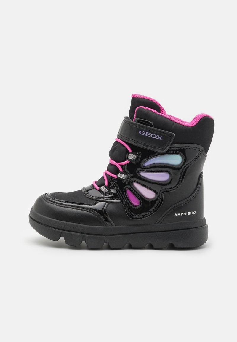 Geox WILLABOOM GIRL  - Stivaletti stringati - black/multicolor