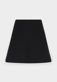 Μαύρη φούστα σε σχήμα Α με καθαρές γραμμές και λείο ύφασμα, απεικονίζεται επίπεδη πάνω σε λευκό φόντο.