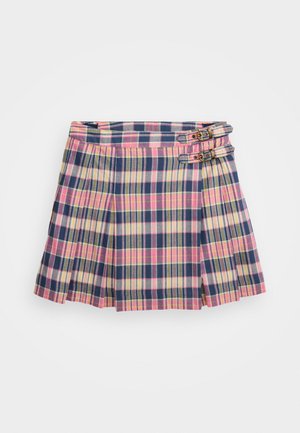 Polo Ralph Lauren PLAID PLEATED MADRAS WRAP SKIRT - Minifalda - pink/yellow/navy