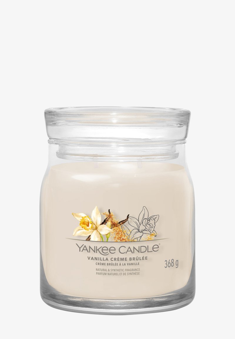 Yankee Candle SIGNATURE MEDIUM JAR VANILLA CRÈME BRÛLÉE - Tuoksukynttilä - brown