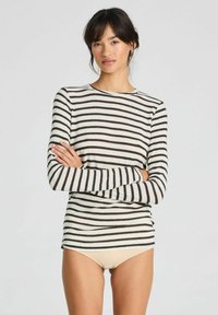 THYRA SAILOR - Basic T-shirt - reverse dark grey stripe
