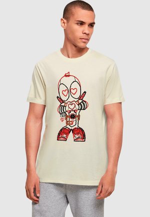 DEADPOOL - LOVE BEAM  - Print T-shirt - sand