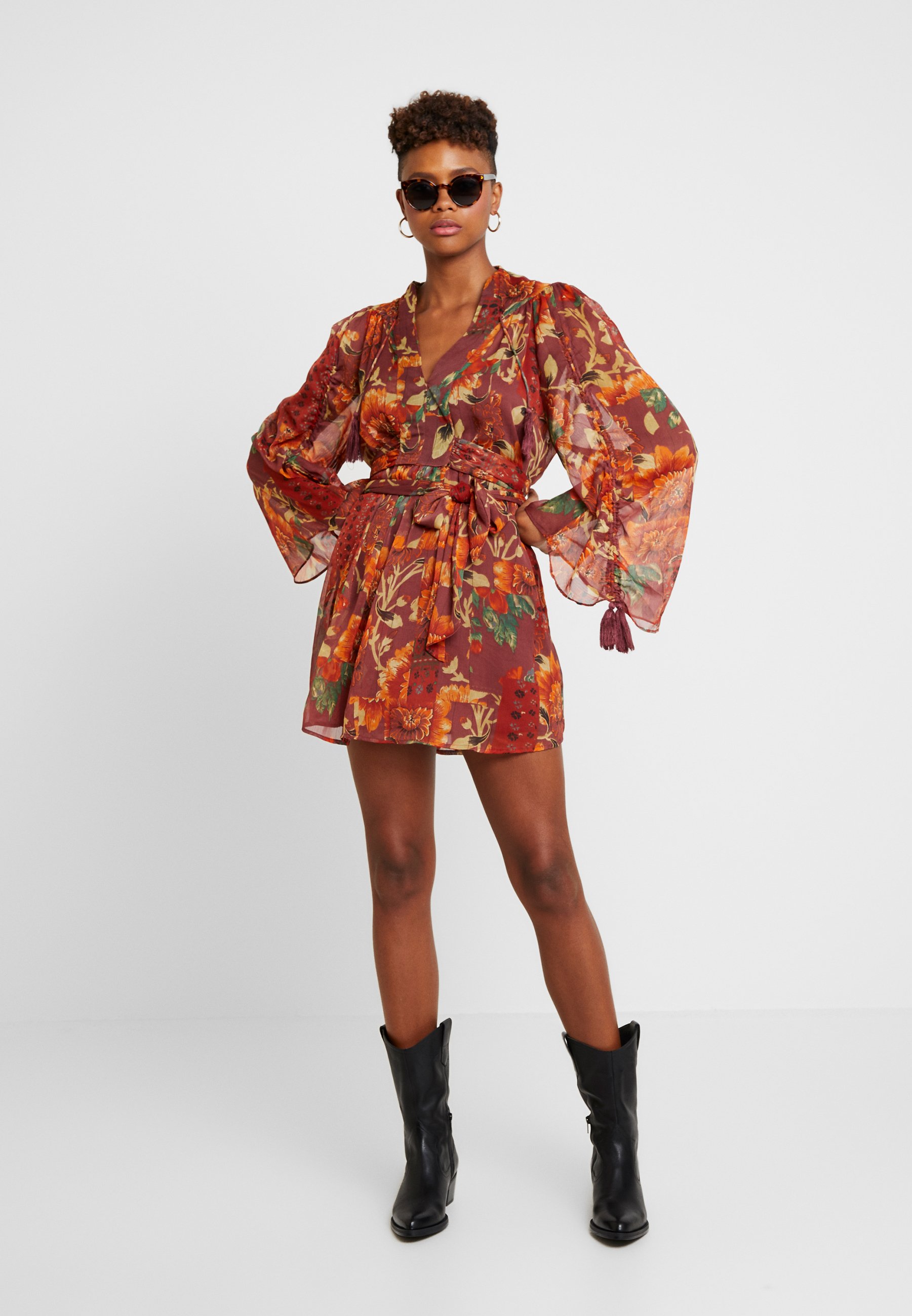 floral tassel mini dress topshop