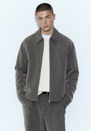 PULL&BEAR, BASIC ZIP-UP - JACKET - Veste légère - dark grey