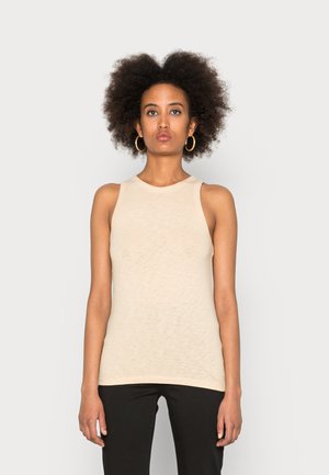 SLEEVELESS HIGH ROUNDNECK - Top - skimming stone
