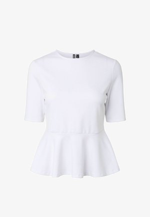 Pieces, BLUSE PCALISA PEPLUM - Nyomott mintás póló - bright white