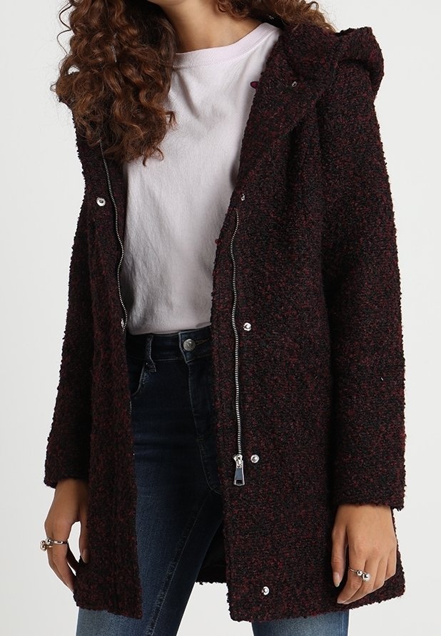 JDY Klassisk frakke - dark red
