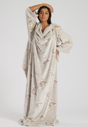 TEDDY BEAR FLEECE SLEEVE BLANKET PONCHO - Pyjamas - taupe