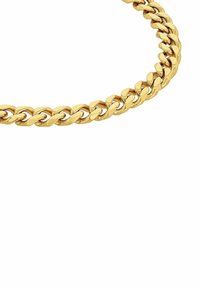 Złota naszyjnik z łańcuchem z połączonymi ogniwami o gładkim, wypolerowanym wykończeniu. Prosty, masywny design odpowiedni na różne okazje.
