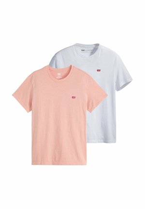 2ER PACK - Basic T-shirt - weiß/rosa