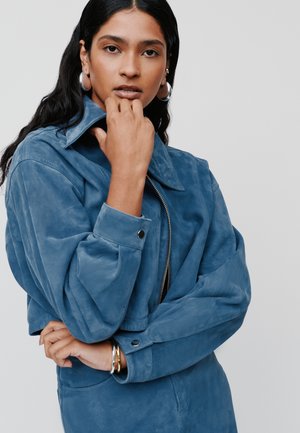 LENA - Leren jas - steinblau