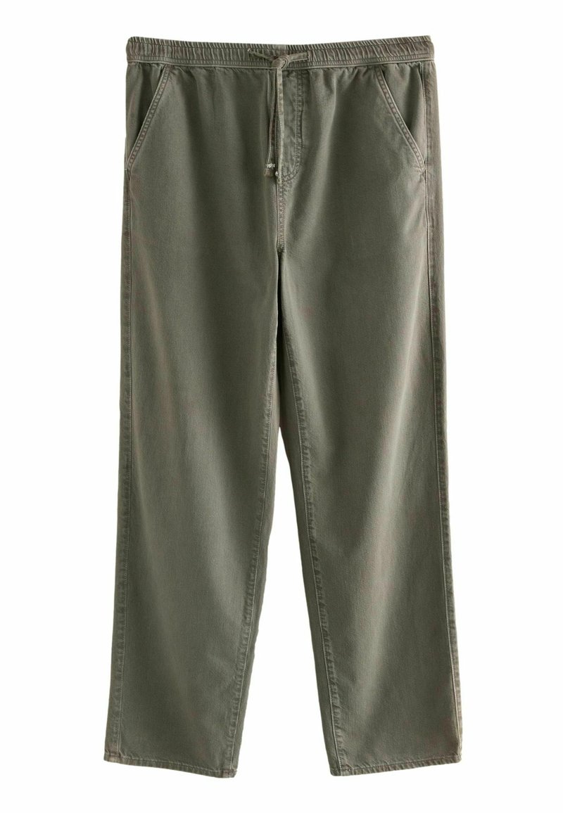 Next ELASTICATED WAIST - Egyenes szárú farmer - khaki green