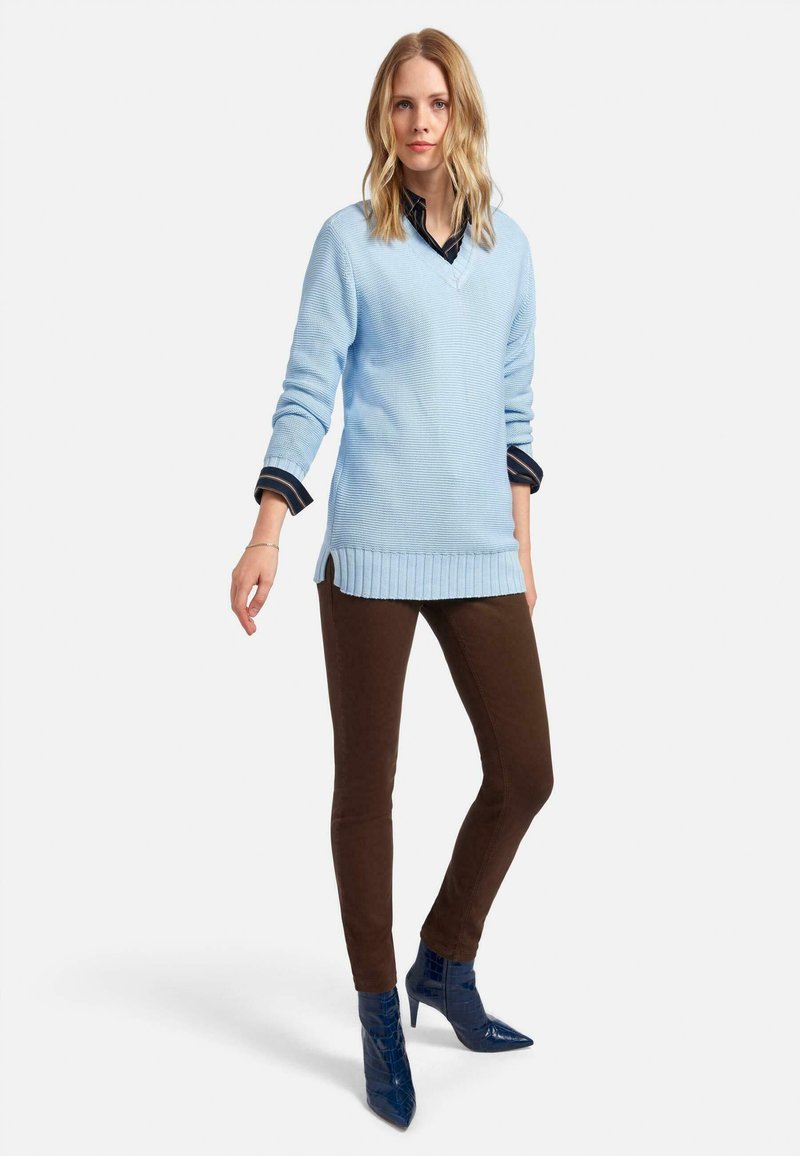 Damen Strickjacken | PETER HAHN Strickpullover hellblau - LP71473 Damen Strickjacken | PETER HAHN Strickpullover hellblau - LP71473