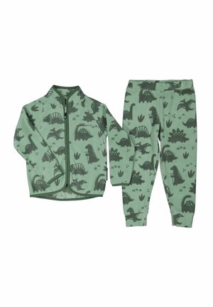 Geggamoja ANIMAL FLEECE SET - Verryttelypuku - green