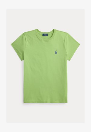Πράσινο βαμβακερό T-shirt με στρογγυλή λαιμόκοψη και κοντά μανίκια. Διαθέτει μικρό μπλε λογότυπο στο αριστερό στήθος. Απαλή υφή, casual εφαρμογή.