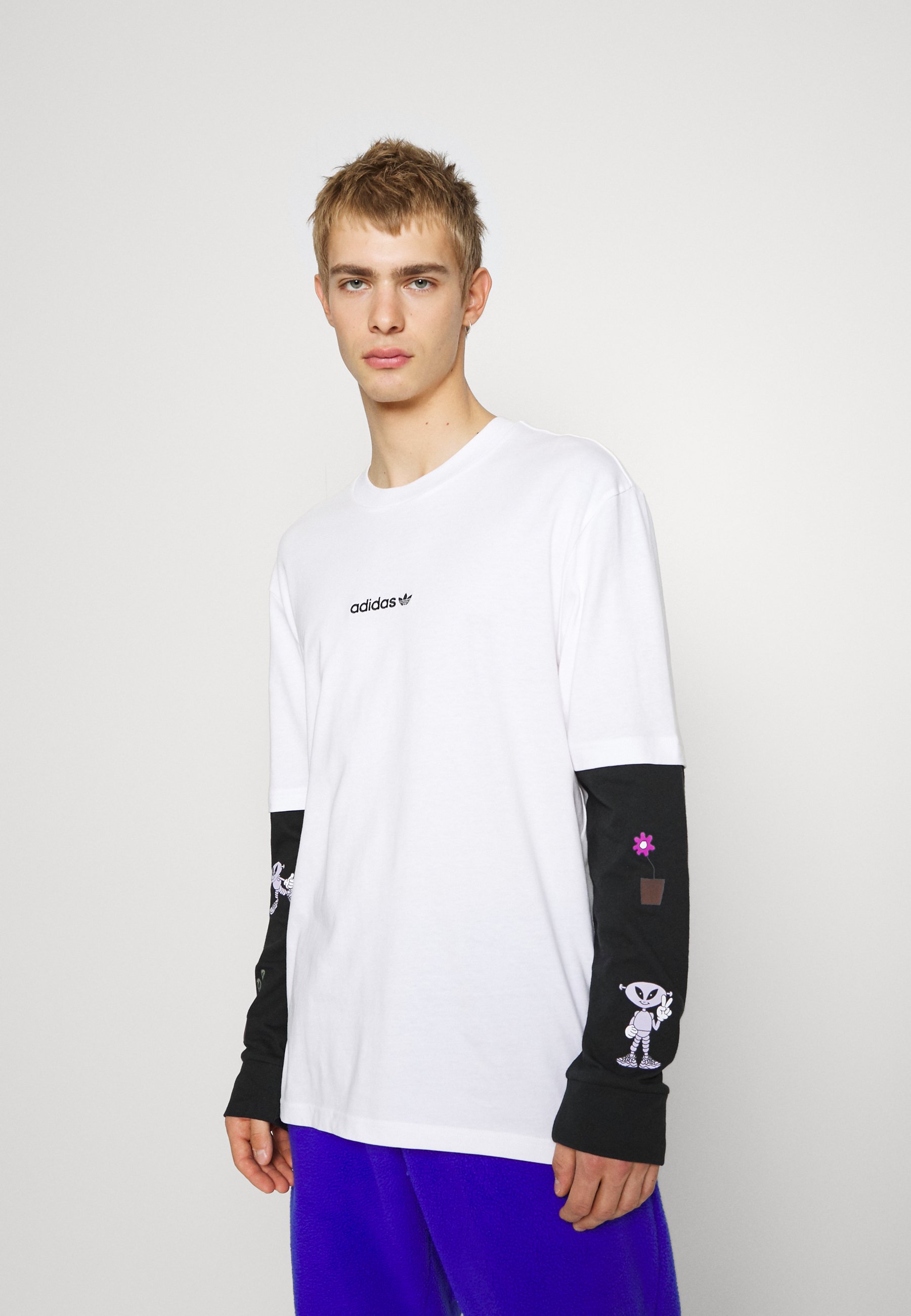 adidas Originals LONG SLEEVE TEE - Maglietta a manica lunga -  white/black/nero - Zalando.it