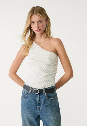 PRINTED DRAPED - Blouse - beige