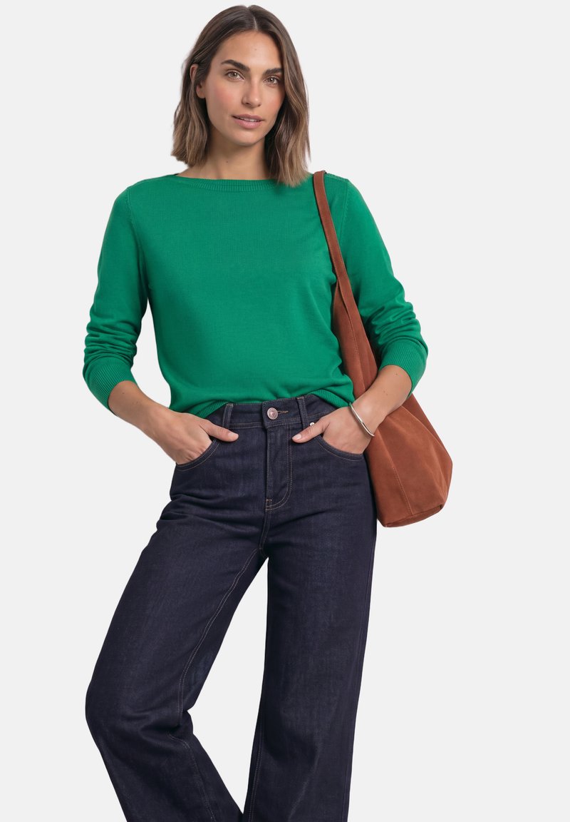 Street One BASIC SWEATER WITH A BOAT NECK - Pullover - kelly green
