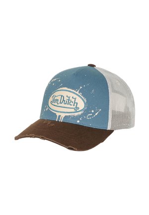 Von Dutch, CASQUETTE BASEBALL EFFET USÉ AVEC BRODERIE ET PRINT TAG BLUE - Casquette - turquoise