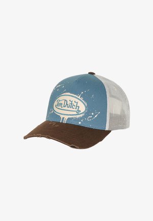 Von Dutch, CASQUETTE BASEBALL EFFET USÉ AVEC BRODERIE ET PRINT TAG BLUE - Casquette - turquoise