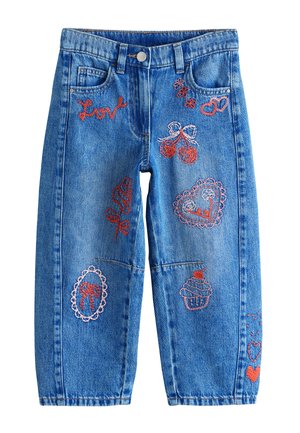 Next, EMBROIDERED BARREL - Jean boyfriend - mid blue