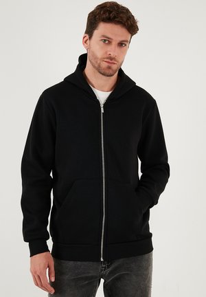 REGULAR FIT - Mikina so zipsom - black