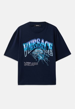 Versace MEDUSA VARSITY PRINT - T-shirt imprimé - navy blue