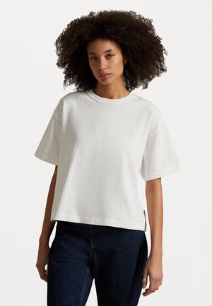RELAXED CROP FIT COTTON JERSEY TEE - T-shirts basic - white