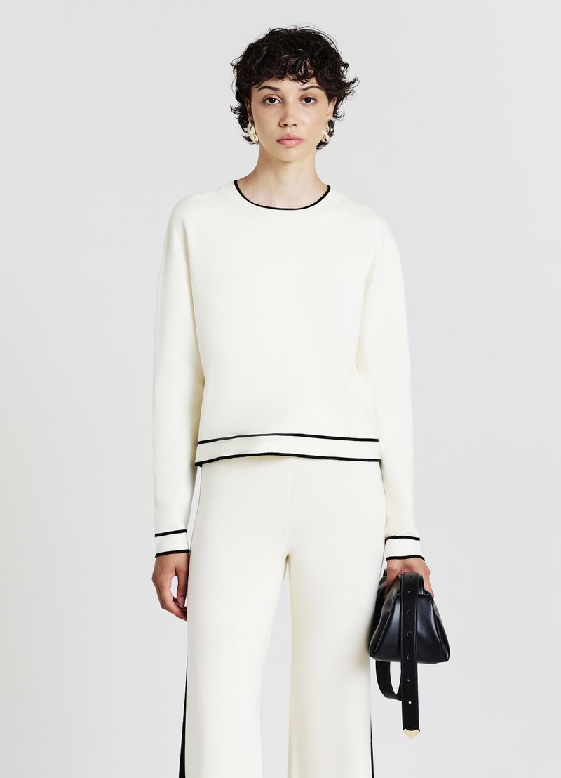 Calliope PROFILI A CONTRASTO - Maglione - bianco