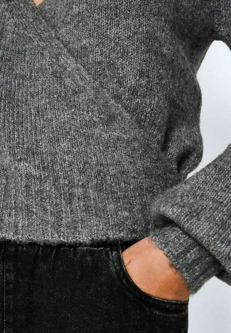 Damen Strickjacken | Noisy May BALLONÄRMEL Strickpullover medium grey melange/dunkelgrau - NB34306 Damen Strickjacken | Noisy May BALLONÄRMEL Strickpullover medium grey melange/dunkelgrau - NB34306