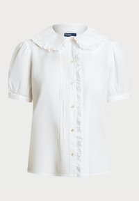 RUFFLE TRIM COTTON VOILE BLOUSE - Cămașă - white