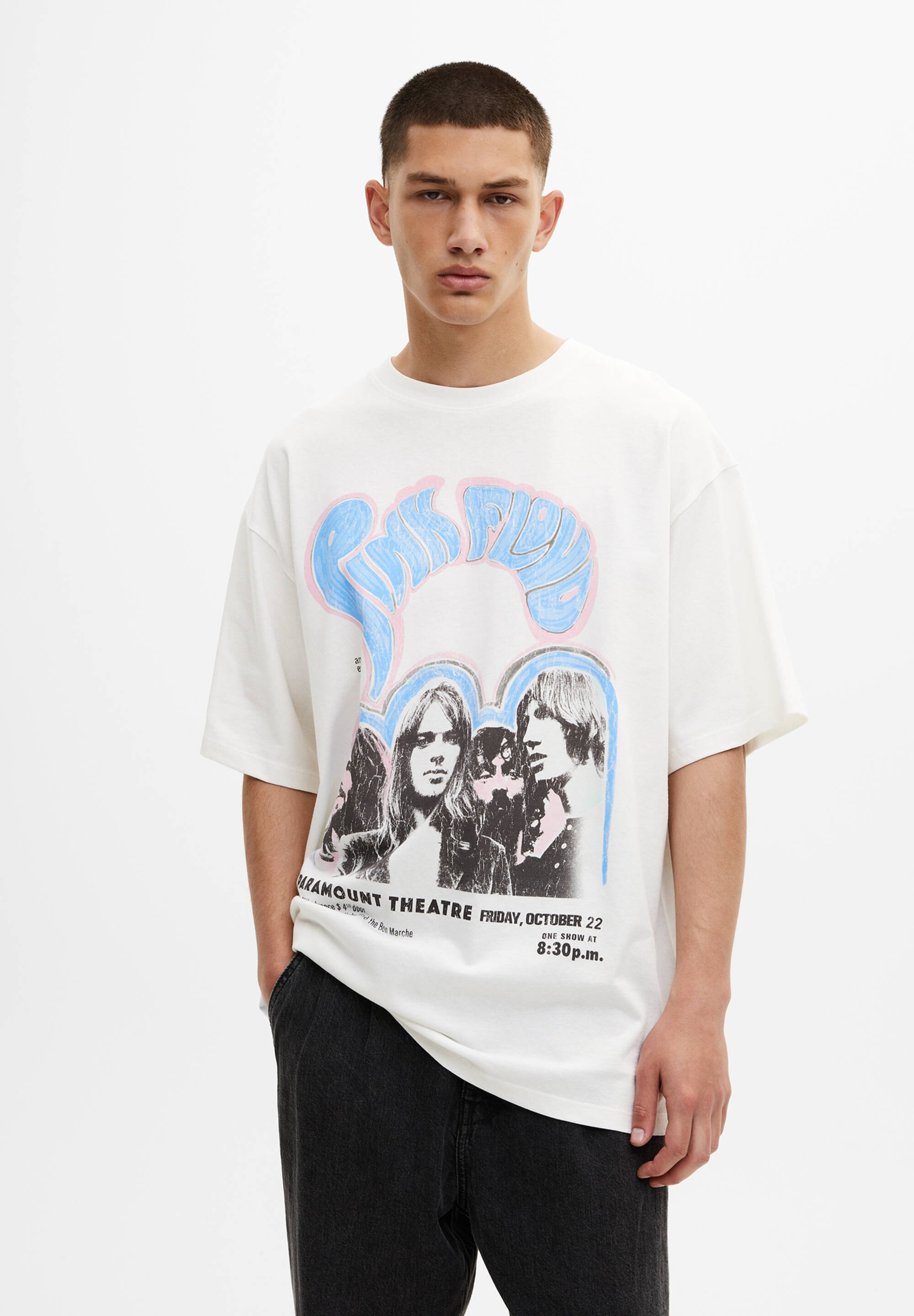 pull and bear t shirt pink floyd