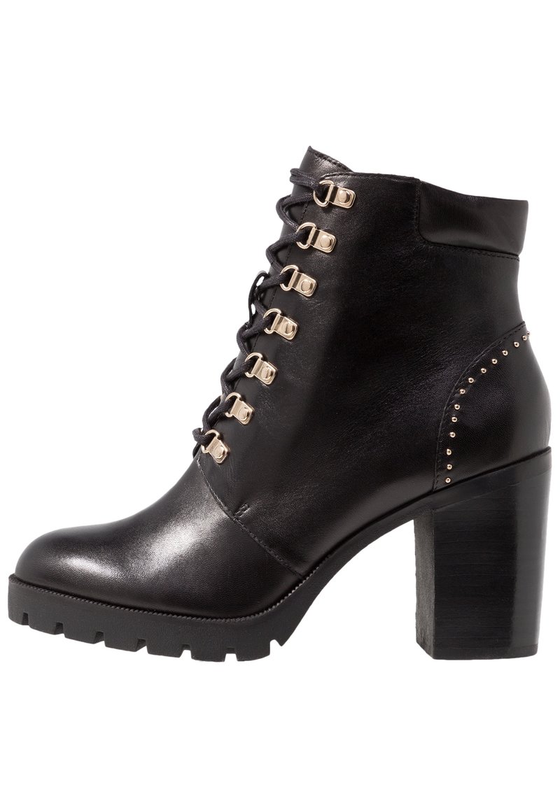 Bottines Minelli à Brides Avec Talons Décoratifs - Cuir Noir Taille 40 - État Neuf (Occasion)
